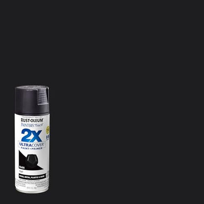 Rust-Oleum Painter's Touch 2X Ultra Cover Spray Paint, Flat Black - color: Flat Black, size: 12 Ounce (Pack of 2)