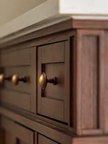 Antique Brass Cabinet Knobs Cabinet Hardware Kitchen Cupboard Bathroom Dresser Knobs Classic Vintage Drawer Handles (10, Antique Brass, Knob D) - size: Knob D