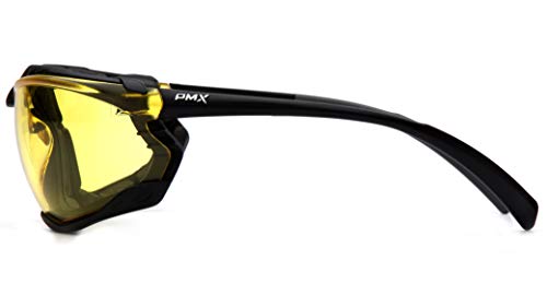 Pyramex Proximity Safety Glasses Eye Protection, Amber H2X Anti-Fog - color: Amber H2x Anti-fog Lens/ Black Frame