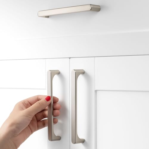 5 Inch Brushed Nickel Cabinet Pulls Kitchen Handles 10 Pack 3126 - color: Brushed Nickel, size: 5 In Hole Distance