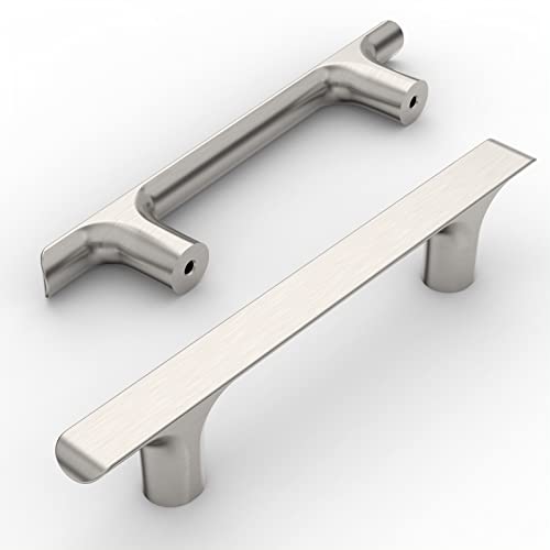 Amerdeco 10 Pack Brushed Satin Nickel Cabinet Pulls 3.75 Inch(96MM) Hole Centers Kitchen Cabinet Handles Hardware Kitchen Handles for Cabinets Cupboard Handles Drawer Pulls ZH0028 - color: Brushed Satin Nickel, size: 3.75"/96MM, style: 10 Pack