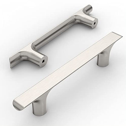 Amerdeco 10 Pack Brushed Satin Nickel Cabinet Pulls 3.75 Inch(96MM) Hole Centers Kitchen Cabinet Handles Hardware Kitchen Handles for Cabinets Cupboard Handles Drawer Pulls ZH0028 - color: Brushed Satin Nickel, size: 3.75"/96MM, style: 10 Pack