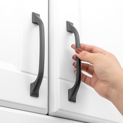 KOOFIZO 10 Pack 5 in Matte Black Cabinet Pulls, Black Drawer Handles 1958 - color: Black, size: 5" CC