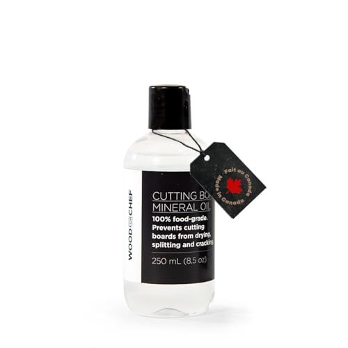 Cutting Board Food Grade Mineral Oil (8.5 oz) - Revitalize Cutting Board, Butcher Block, Countertops, Wood Utensils and Stainless Steel - Food Safe - Made in North America - color: Clear (250ml / 8.5oz)