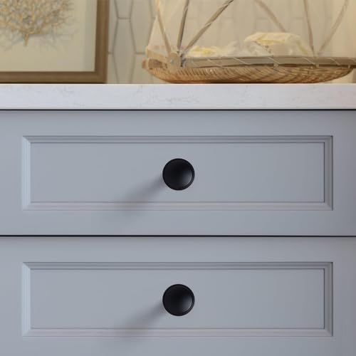 Soft-Touch Black Solid Zinc Alloy Cabinet Knob 4 Pack Round Knurled Cabinet Handle Hardware Drawer Pulls (4, Soft-Touch Black) - color: Soft-Touch Black