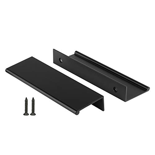 Peaha 10 Pack Kitchen Cabinet Handles 3-3/4" Black Drawer Pulls Edge Pulls - color: Black, size: Hole Centers:3-3/4in(96mm)