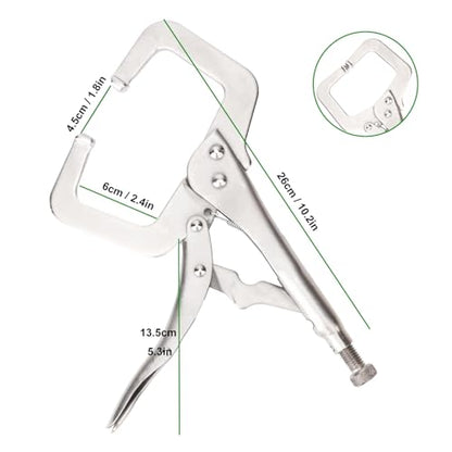 4 Pack 11 Inch Locking C Clamp, Heavy Duty 11 Inch C Clamp Locking Pliers for Home Improvement, Welding Tasks & Workshop - size: 4 Pack 11 Inch