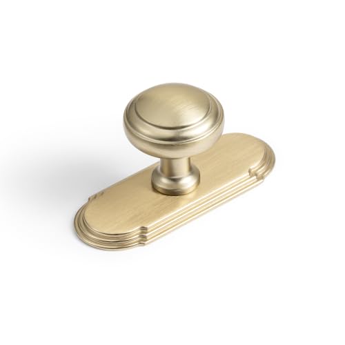6Pack Champagne Bronze Cabinet Knobs with Backplate Drawer knobs - color: Champagne Bronze, style: Orbit Rim
