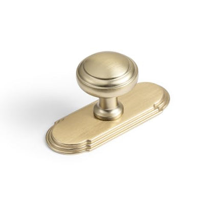 6Pack Champagne Bronze Cabinet Knobs with Backplate Drawer knobs - color: Champagne Bronze, style: Orbit Rim