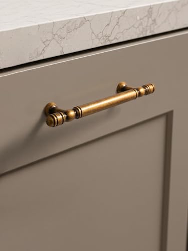 Antique Brass Cabinet Pulls - 3-3/4 Inch(96mm) Hole Center Cabinet Hardware,Kitchen Cupboard Bathroom Dresser Pulls Classic Vintage Drawer Handles (10, Antique Brass, 3-3/4"(96mm) Hole Centers) - size: 3-3/4"(96mm) Hole Centers