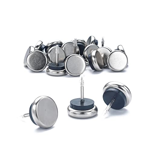 Dia Nail On Furniture Glides for Chairs, Tables - Furnigear Nickel Base Cushioned Furniture Nails - Allowing Chairs to Glide Effortlessly Over Carpet Floors (7/8", 20 Pack-Silver Gray) - size: 7/8" Silver Gray(20pcs)