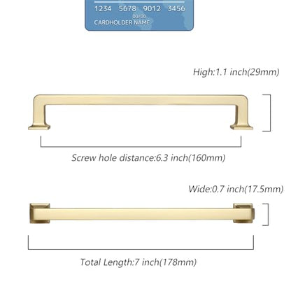 9BUILD 10 Pack 6.25 Inch Brushed Brass Cabinet Pulls,Kitchen Hardware - color: Brushed Brass, size: 6.25"/160MM Hole Center