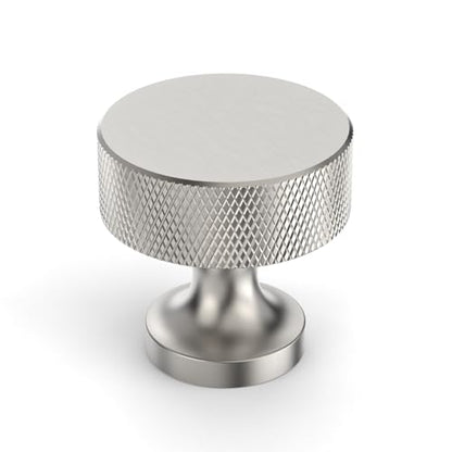 Brushed Satin Nickel Knurled Cabinet Knobs Round Drawer Pulls 10 Pack - color: Brushed Satin Nickel, size: Flat Round Knobs