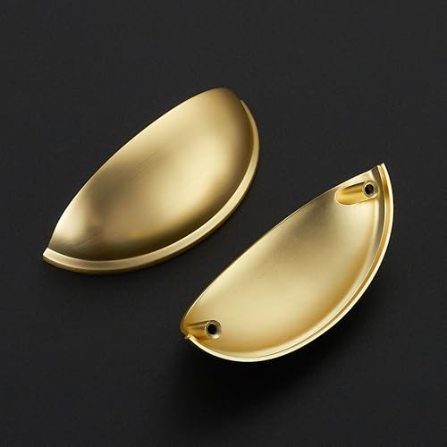 Ravinte Brushed Gold Drawer Pulls Cabinet Cup Pulls 3 Inch 5 Pack - color: Brushed Gold