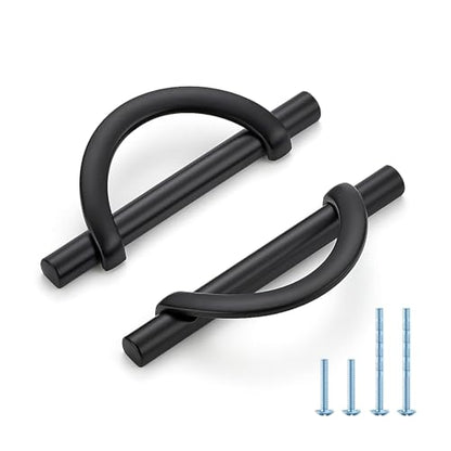 HOME EDIT Matte Black Cabinet Pulls Curved, 3-3/4 Inch/96 mm, 10 Pack - color: Matte Black, size: 3-3/4 Inch Hole Center
