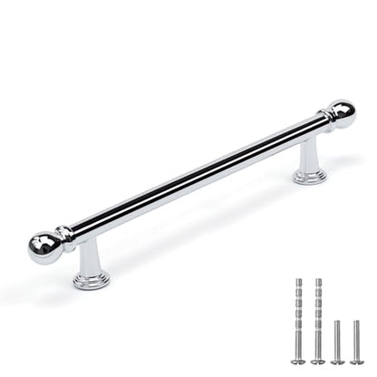 YAGU 6 Pack Polished Chrome Kitchen Cabinet Handles 5 Inch(128mm) Hole Center Solid Bright Silver Dresser Drawer Pulls Furniture Hardware for Cupboard Wardrobe Closet Vanity - color: Polished Chrome, size: 6 Pack, style: 5''/128MM Hole Center