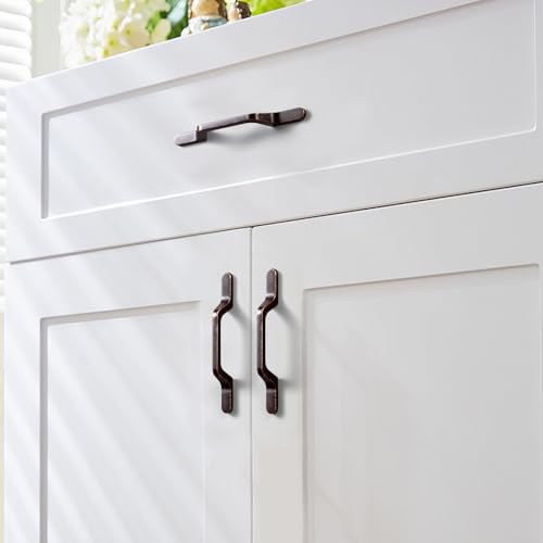 Goo-Ki 6 Pack Antique Oil Rubbed Bronze Drawer Knobs Kitchen Cabinet Hardware - 2.2" Full Length Single Hole/Screw Bar Cabinet Pull Handles - color: Antique Oil Rubbed Bronze, size: 2.2" Full Length