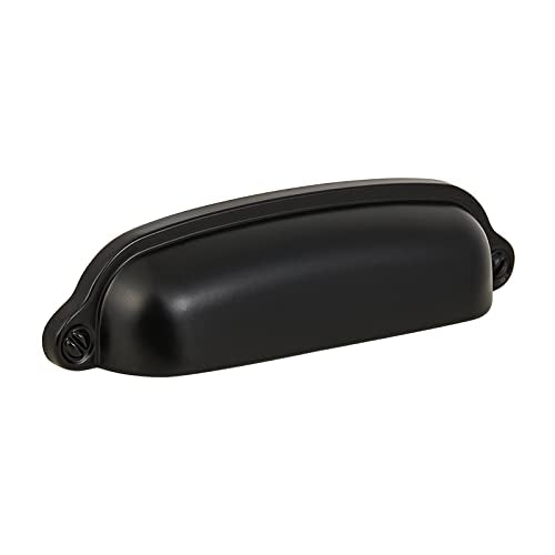 HARPOON 10 Pack Bin Cup Handle Pulls,Vintage Drawer Pulls,Cabinet Hardware,Shell Handle,3.78 Inch Black - color: Matte Black, size: 3.78 Inch