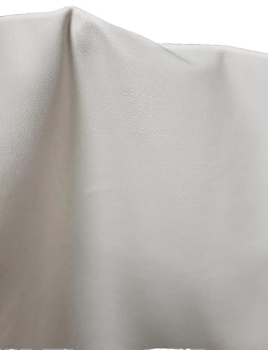 White Soft Faux Vegan Leather Sheet PU Peta Approved Vegan | 1 Yard (36 x 54 inch) Cut by the Yard | Synthetic Pleather Nappa 0.9 mm Smooth Upholstery | NAT Leathers | 36"x54" - color: White Smooth