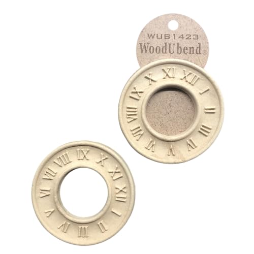 WoodUbend WUB1423 Pack of 2 Clocks 8.5x8.5cm - Heat Bendable & Flexible Onlays - DIY Craft, Furniture & Home Decor - Easy to Apply & Paint - Versatile & Reusable Decals - size: WUB1423