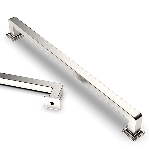 Asidrama 10 Pack 9 inch Brushed Satin Nickel Kitchen Cabinet Handles - color: Brushed Satin Nickel, size: 8.8" Hole Center(224mm)