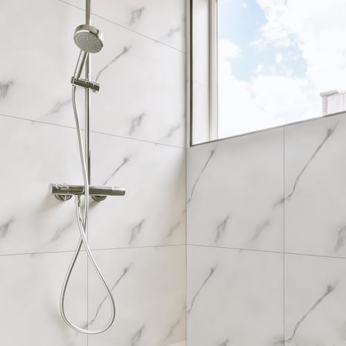 Nuanchu 36 Pcs Peel and Stick Wall Panels, 12x12 Inch, White Marble - color: White Marble