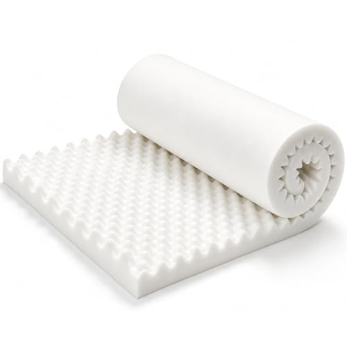 Egg Crate Foam 72 x 24 x 3 Inch, High Density Upholstery Foam Cushion