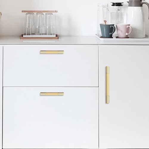 10 Pack 6.3 Inch Brushed Brass Kitchen Cabinet Handles - color: Brushed Brass, size: 6-5/16'' Hole Center(160mm)