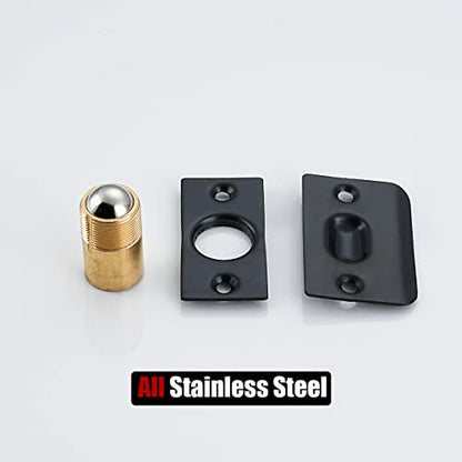 JQK Closet Door Ball Catch Hardware, Stainless Steel Catch Adjustable with Strike Plate, Black Finish 8 Pack, HBC100-BK-P8 - color: Black, size: Standard 8 Pack