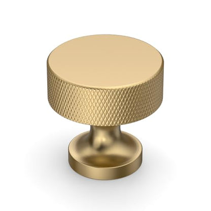Champagne Bronze Knurled Cabinet Knobs Round Drawer Pulls 10 Pack - color: Champagne Bronze, size: Flat Round Knobs