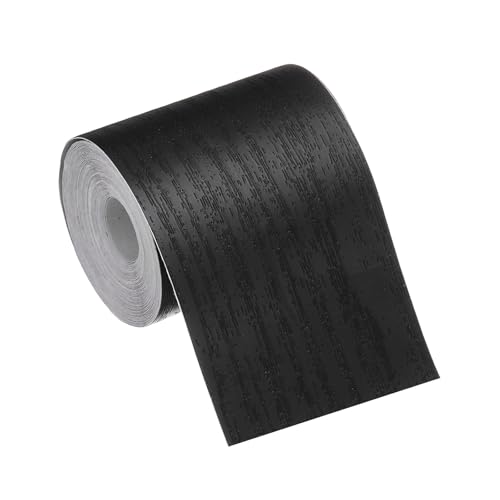 MECCANIXITY Wood Grain Repair Tape, 2 Inch x 16 Feet Self Adhesive Wood Grain Tape Multi-Purpose Wallpaper Border Trim for Furniture Floors Windows Doors Tables Home, Black - color: Black, size: 2 Inch x 16 Feet