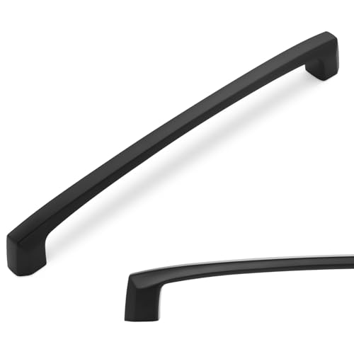 10 Pack 7-1/2 Inch(192mm) Kitchen Cabinet Handles Matte Black Cabinet Pulls Zinc Alloy Drawer Pulls Solid Kitchen Hardware - color: Matte Black, size: 7-1/2'' Hole Center(192mm)
