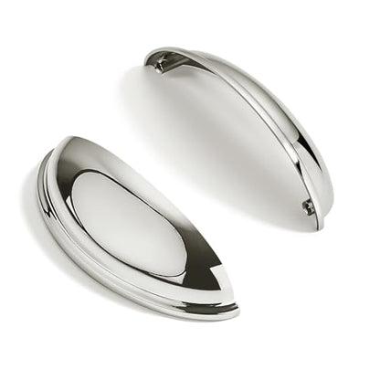 10 Pack 4" Drawer Pulls Polished Nickel Cabinet Cup Pulls Kitchen Hardware Cabinet Handles Drawer Handles Knobs 4 inch Hole Center - color: Polished Nickel, size: 4"(102mm) Hole Center