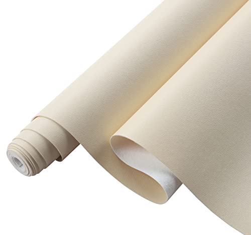 Picheng Smooth Faux Leather Sheets: 13.8"X53" Solid Soft Faux Leather Roll - color: Meter-white