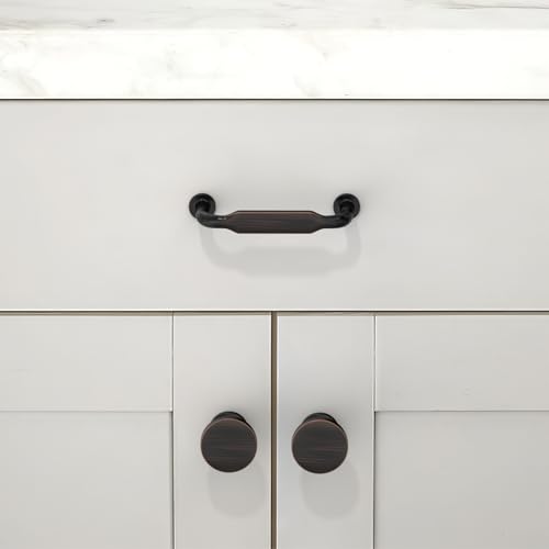 10 Pack Oil Rubbed Bronze Cabinet Pulls 3 Inch(76mm) Kitchen Cabinet Handles Solid Zinc Alloy Cabinet Hardware Drawer Pulls - color: Oil Rubbed Bronze, size: 3" Hole Center