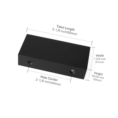 Rergy 10 Pack 2-1/2" Cabinet Pulls Black Finger Pulls for Cabinets - color: Black, size: Hole Center: 2-1/2in(64mm)