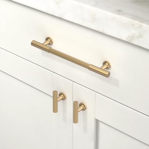 10 Pack Champagne Bronze Cabinet Pulls 5 Inch(128mm) Honey Bronze Kitchen Cabinet Handles Solid Heavy Duty Drawer Pulls - color: Champagne Bronze, size: 5" Hole Center