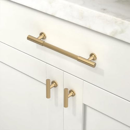 10 Pack Champagne Bronze Cabinet Pulls 5 Inch(128mm) Honey Bronze Kitchen Cabinet Handles Solid Heavy Duty Drawer Pulls - color: Champagne Bronze, size: 5" Hole Center