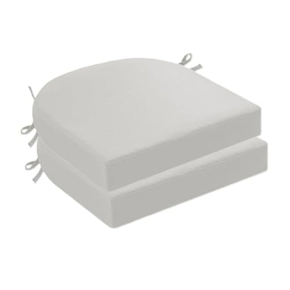 Outdoor Chair Cushions Set of 2 Waterproof Patio Chair Pads - color: White, size: 17x16x3 Inch