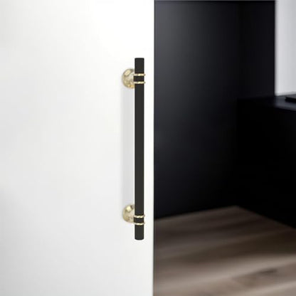10 Pack 7-1/2 Inch Cabinet Pulls knurled Matte Black and Brushed Gold Kitchen Cabinet Handles Aluminum and Zinc Alloy Drawer Pulls Solid Cabinet Hardware - color: Black and Brushed Gold Knurled, size: 7-1/2'' Hole Center(192mm)