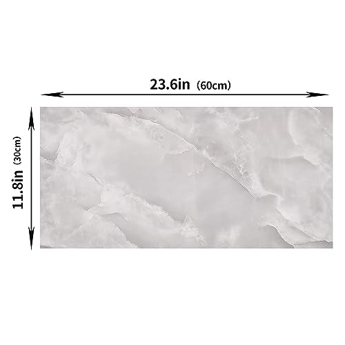 Haimin 3D Wall Panels Peel and Stick Marble Tile Look 10 Pack Waterproof - color: Light Gray-MNH