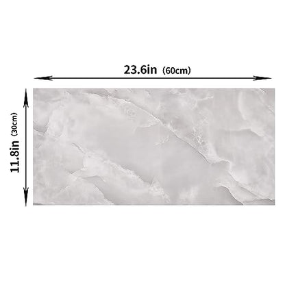 Haimin 3D Wall Panels Peel and Stick Marble Tile Look 10 Pack Waterproof - color: Light Gray-MNH