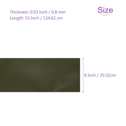 DMiotech 1 Pack 8 Inch x 53 Inch Faux Leather Sheet Furniture Cover Fabric Skin Grass Green PU Leather Roll for Handmade DIY Craft Projects - color: Grass Green, size: 8 Inch x 53 Inch
