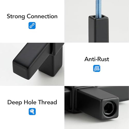 HOME EDIT 10 Pack Matte Black Cabinet Knobs 2 Inch Black Drawer Knobs - color: Black square