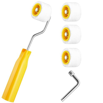 Honeydak 4 Pack Mini Paint Roller with Replacement Heads, 0.8 Inch - size: 0.8 Inch