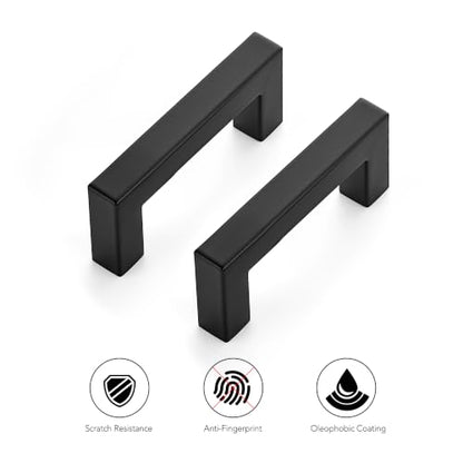 Ravinte Matte Black Square Pulls Cabinet Handles,3 Inch,30 Pack - color: Matte Black, size: 3 Inch Hole Center