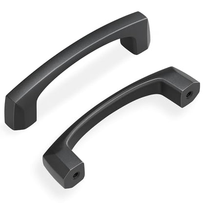 Lardmon 10 Pack 3 Inch(76mm) Hole Center Matte Dark Gunmetal Gray Modern Cabinet Pulls Solid Kitchen Cabinet Handles Hardware Bathroom Vanity Pulls Timeless Drawer Pulls Handles for Dresser - color: Gray, size: 3 Inch Hole Center, style: 10 Pack