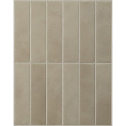 Smart Tiles Peel and Stick backsplash, Stacked Taupe Beige, 11.43"x9" - color: Taupe Beige