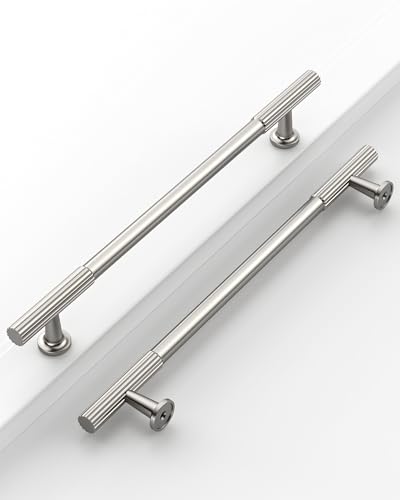 Brushed Satin Nickel Cabinet Handles Kitchen Pulls 7.5 Inch 10 Pack - color: Brushed Satin Nickel, size: Handle - 7.5"/192MM Hole Center