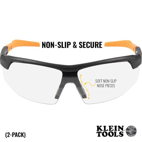 KLEIN TOOLS 60171 Semi Frame Safety Glasses, Clear Lens, 2-Pack - color: Clear Lens, size: 2 Pack